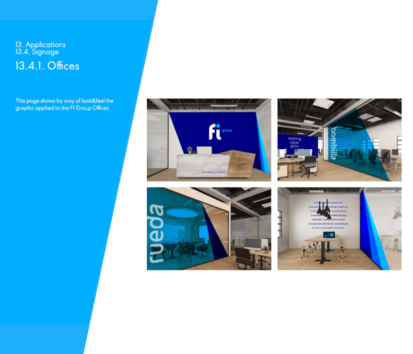 FI group rebrand image brand guidelines office applications