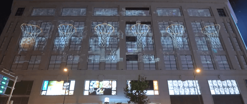 nike digital marketing projection mapping